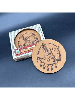 Vintage Coasters Western Moisture Absorbing Set Of 2 Feather Dream Catcher